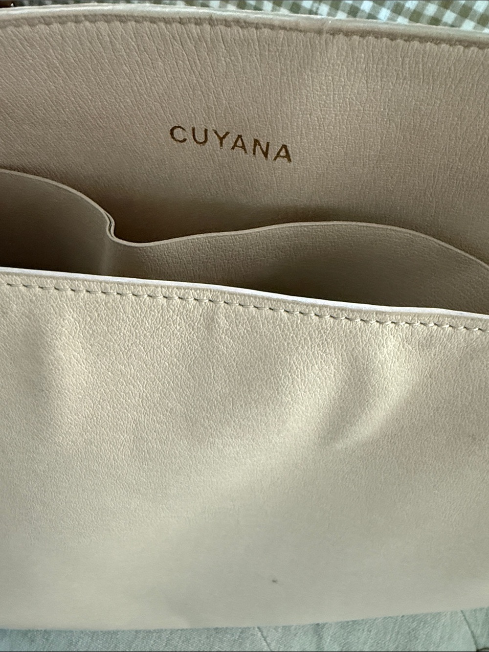 Cuyana Leather Tote INSERT — Light Cream